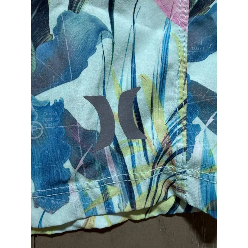 Hurley Phantom Board Shorts Mens 36 Mint Green Floral John John Florence